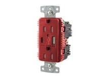 Hubbell Wiring USB15AC5RWR DUP TRWR 15A125V USB PORT 5A5V AC RED