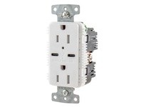 Hubbell Wiring USB15C5WP RCPT DUP 15A 125V 5A 5V USB PORT C WH