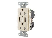 Hubbell Wiring USB20A5LA RCPT DUP 20A 125V 5A 5V USB PORT A LA