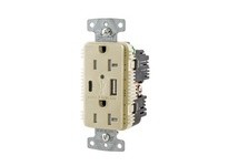 Hubbell Wiring USB20AC5I RCPT DUP 20A 125V 5A 5V U | YarinInd