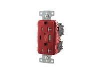 Hubbell Wiring USB20AC5RWR DUP TRWR 20A 125V USB PORT 5A5V AC RED
