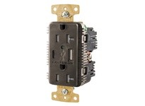 Hubbell Wiring USB20AC5WR DUP TRWR 20A 125V USB PORT 5A5V AC BR