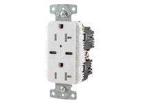 Hubbell Wiring USB20C5W RCPT DUP 20A 125V 5A 5V USB PORT C WH