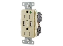 Hubbell Wiring USB8200A5I RCPT HG DUP 15A 125V 5A USB Port | YarinInd
