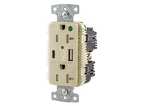 Hubbell Wiring USB8300AC5I RCPT HG DUP 20A 125V 5A 5V USB PRT AC I
