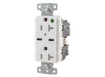 Hubbell Wiring USB8300C5W RCPT HG DUP 20A 125V 5A USB Port C White | YarinInd