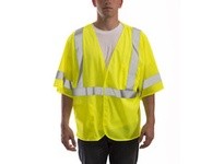 Tingley V70022-L/XL JOB SIGHT Hi-Vis Class 3 Safety Vest Mesh Hook & Loop Closure 2 Pockets - Fluorescent Yellow-Green Size L/XL