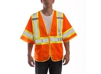 Tingley V70339-L/XL JOB SIGHT Hi-Vis Class 3 Safety Vest | Fluorescent Mesh Zipper Closure