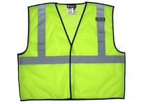 MCR VBCL2MLX3 Class 2 Value Break Away Mesh 2 Silver Stripe Fluor Lime