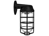 RAB VBR100DGB VAPORPROOF 100 Wall Bracket Black W/GL Globe Cast Guard