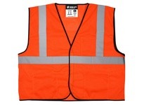 MCR VCL2MOL Class 2 Value Mesh 2 Silver Stripe Adjustable Closure | Fluor Orange Safety Vest