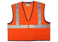 MCR VCL2MOZX5 Class 2 Value Mesh Zipper 2 Silver Stripe Fluor Orange