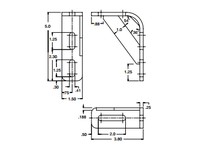 System Plast VG-205-G-14-S Ultra Heavy Duty Combiner Bracket, Stainless Steel, 3.8" Length, 5" Height, Series VG-205Ultra Heavy 
