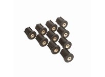 System Plast VG-550-B38 Tube End (Round), Reinforced Polyamide with Brass Threaded Insert, 1.71" Height, 3/8-16 Thread, 1-1/2" V