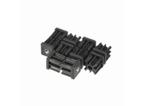 System Plast VG-555-BM16 Tube End (Square), Reinforced Polyamide with Brass Threaded Insert, 1.96" Height, M16 Thread, 2" Sq. Ve