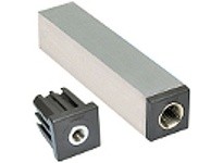 System Plast VG-555-BM20 Tube End (Square), Reinforced Polyamide with Brass Threaded Insert, 1.96" Height, M20 Thread, 2" Sq. Ve