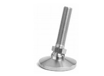 System Plast VG-598-01-S100-L10 Leveler (Metal), Stainless Steel, 4" Base Diameter, 9.88" Length, 8" Spindle Length, 1-8 Thread,