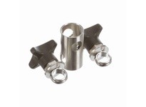 System Plast VG-621S-58-58 Cross Block, Stainless Steel, 2" Width, 5/8" Rod Diameter, 4.2" Height, 2 Knobs, Series VG-621SCross 