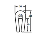 System Plast VG-CSI-538-10 Bar Cap, 0.3" Width x 0.62" Height x 10' Length, White UHMW-PEBar Cap, 0.3" Width x 0.62" Height x 10
