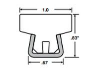 System Plast VG-GST-1.00-20 Conical Guides Tee Guide Rail, 1" Width x 0.83" Height x 240" Length, White UHMW-PEConical Guides Te