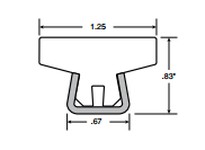 System Plast VG-GST-1.25-20 Conical Guides Tee Guide Rail, 1.25" Width x 0.83" Height x 240" Length, White UHMW-PEConical Guides