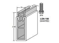 System Plast VG-LDA-100-10 Aluminum Guide Channels Lane Divider, 0.72" Width x 2.62" Height x 10' Length, AluminumAluminum Guide