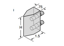 System Plast VG-LDNP-35 Aluminum Guide Channels Nose/Side Plow, 1.5" Width x 3.5" Height, White UHMW-PEAluminum Guide Channels N
