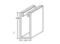 System Plast VG-LDP-100-10 Aluminum Guide Channels Lane Divider, 1" Width x 2.2" Height x 10' Length, AluminumAluminum Guide Cha