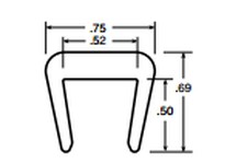 System Plast VG-P12BC-10 Bar Cap, 0.75" Width x 0.69" Height x 10' Length, White UHMW-PEBar Cap, 0.75" Width x 0.69" Height x 10