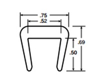 System Plast VG-P12BC-NS-100 Bar Cap, 0.75" Width x 100' Length | Grey Nolu-SBar Cap