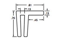 System Plast VG-P1345-20 Bar Cap, 0.81" Width x 0.76" Height x 20' Length, White UHMW-PEBar Cap, 0.81" Width x 0.76" Height x 20