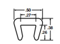 System Plast VG-P14SBC-10 Bar Cap, 0.5" Width x 0.38" Height x 10' Length, White UHMW-PEBar Cap, 0.5" Width x 0.38" Height x 10'