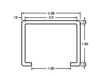 System Plast VG-P1520BC-20 Bar Cap Bar Cover, 2.28" Width x 1.76" Height x 20' Length, White UHMW-PEBar Cap Bar Cover, 2.28" Wid