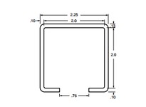 System Plast VG-P2X2BC-20 Bar Cap Tube Cover, 2.25" Width x 2.23" Height x 20' Length, White UHMW-PEBar Cap Tube Cover, 2.25" Wi