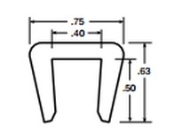 System Plast VG-P38BC-NS-250 Bar Cap, 0.75" Width x 0.63" Height | Grey Nolu-SBar Cap