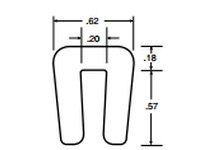 System Plast VG-P7GABC-NS-10 Bar Cap, 0.62" Width x 0.76" Height | Grey Nolu-SBar
