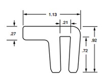 System Plast VG-P7GAHD-10 Bar Cap, 1.13" Width x 0.92" Height x 10' Length, White UHMW-PEBar Cap, 1.13" Width x 0.92" Height x 1