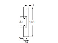 System Plast VG-P824F-20 Bar Cap Combination Group B (Cover), 1.5" Width x 0.25" Height x 20' Length, White UHMW-PEBar Cap Combi