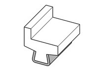 VG-SSLTS-1.0X.38-12 GUIDE RAIL STAINLESS STEEL UHMW-PE SOLID ELL TEE 12 FT.