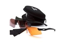 Pyramex Venture Gear VGSB88KIT DROPZONE Kit - Four Interchangeable Lenses (Clear Orange Vermillion Forest Gray) with Black Templ