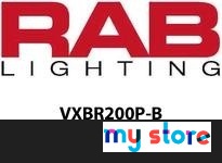 RAB VXBR200P-B VAPORPROOF 200 WALL BRK 4 BOX 1/2 BLACK WITH PERMA GLOBE