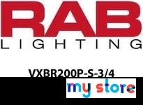 RAB VXBR200P-S-3/4 VAPORPROOF 200 WALL BRK 4 BOX 3/4 SILVER WITH PERMA GLOBE