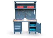 StrongHold WB-15309 Workbench with Pegboard and Maple Top 60x30x37 1 Shelves