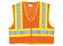 MCR WCCL2OFRX4 Mesh FR 4 1/2 Yellow/Silver Stripe Limited Flammability Orange