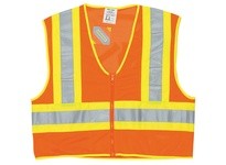 MCR WCCL2OX2 Poly Mesh 4 1/2 Yellow/Silver Stripe ORANGE