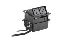 Hubbell Wiring WSBA2BK WRK SURFC BOX FLIPUP MINI 2 PWR BLACK