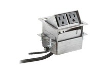 Hubbell Wiring WSBA2BSS WRK SURFC BOX FLIPUP MINI 2 PWR BSS