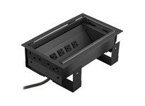 Hubbell Wiring WSBG43UBK WRK SFC ELITE RECESSED 4 PWR 3-U BLK | YarinInd