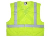 MCR XCL2MLX4 Class 2 Tear-Away Poly Mesh X Pattern Stripe on Back D Ring Access Fluor Lime