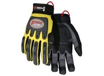 MCR Y200XL ForceFlex Clarino Synthetic Leather Palm Pad Yellow Mesh Fabric Adjustable Wrist Closure